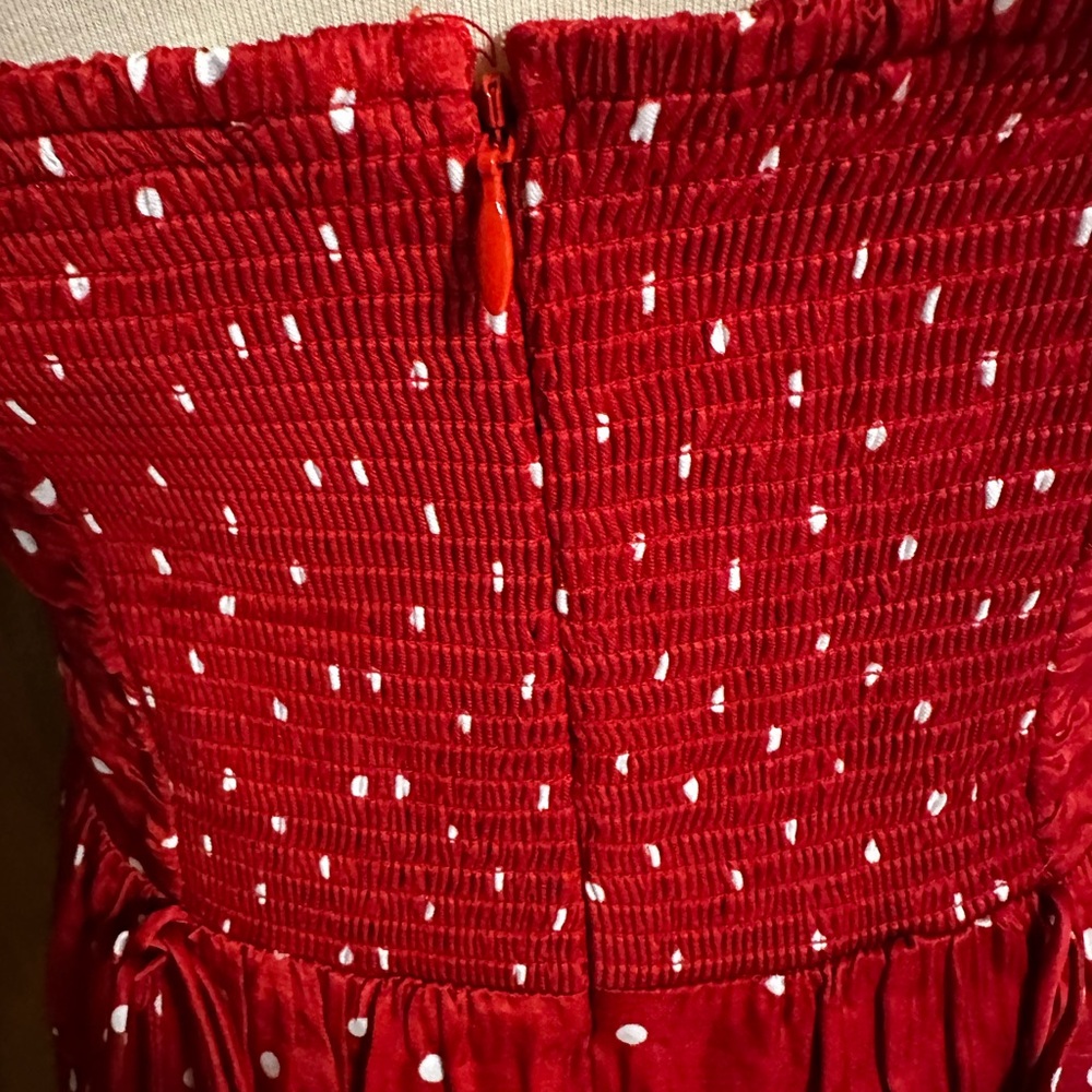 For Love And Lemons Red Ruched Sweetheart Mini Dress - Picture 9 of 15